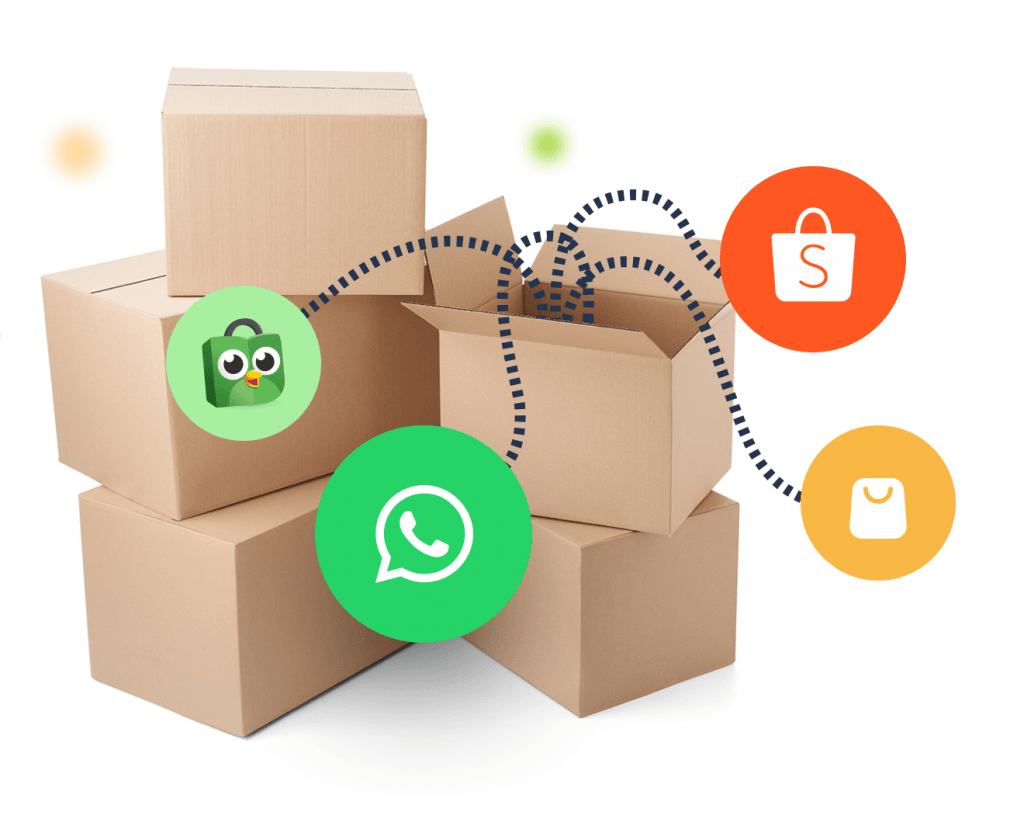 Hubungkan penjualan dan jangkau ribuan pelanggan baru dari aplikasi WhatsApp serta berbagai marketplace e-commerce besar di Indonesia.
